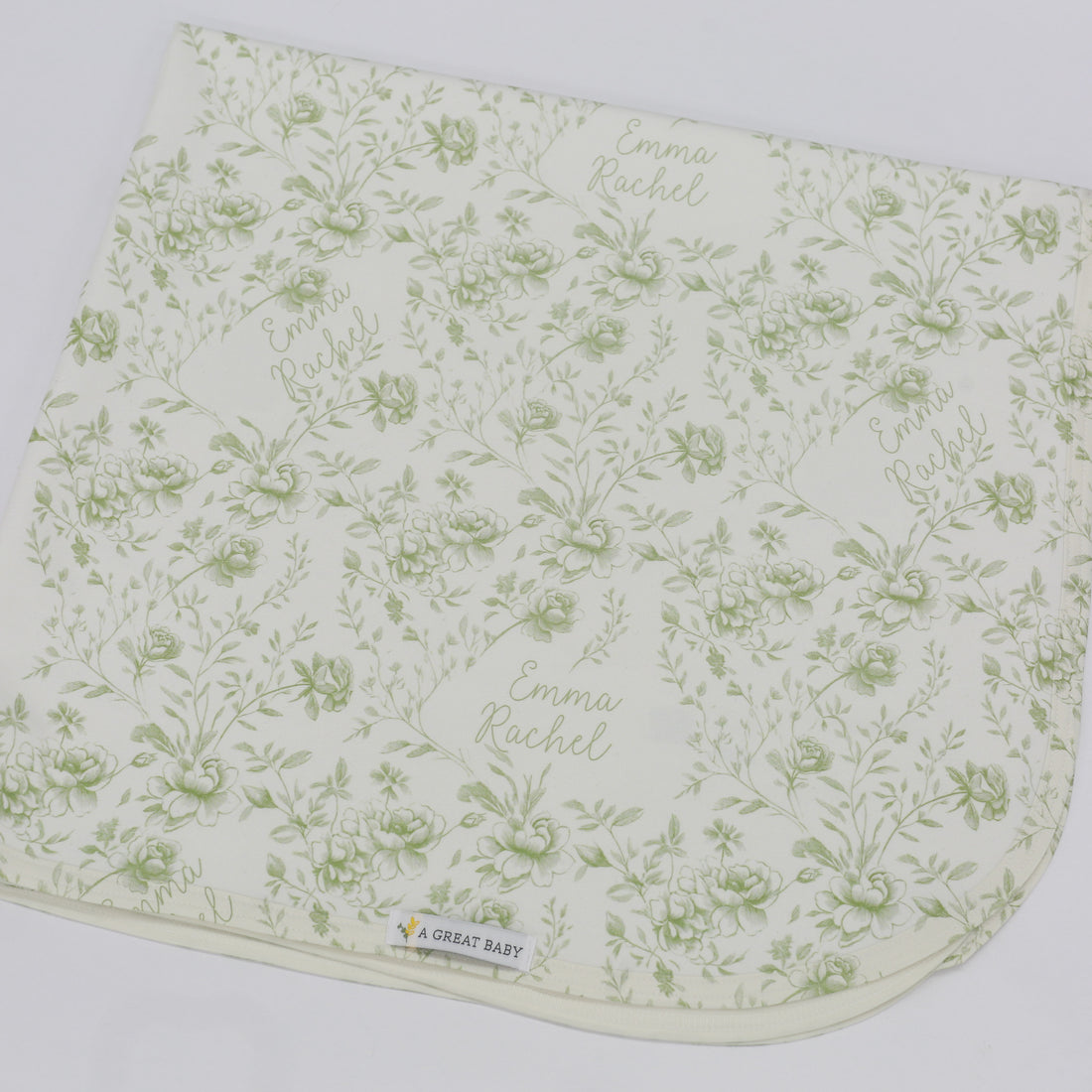 Baby Girl Blanket - Floral Toile Design Plush Keepsake Double-Sided Nursery Blanket