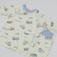 Airplane Pajamas Custom Made With Name Little Boy PJ's