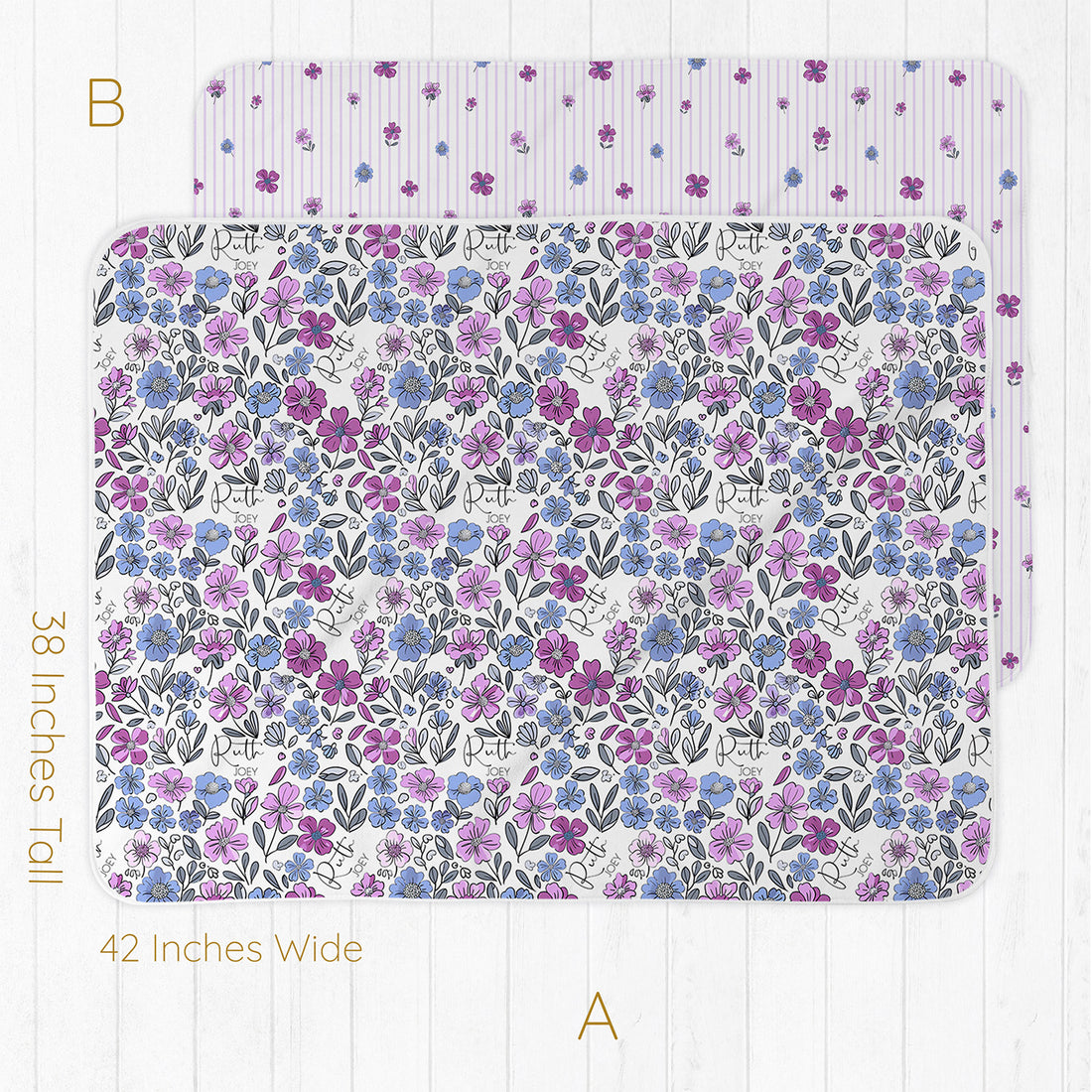 Violet Fields Floral Double Or Single Swaddle