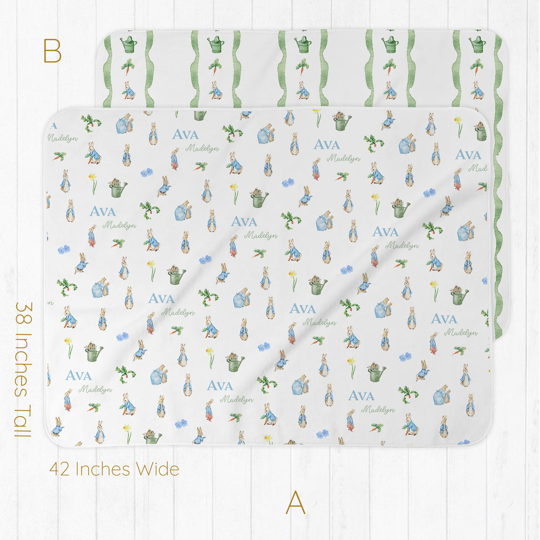 Peter Rabbit Baby Swaddle – Personalized Name Blanket