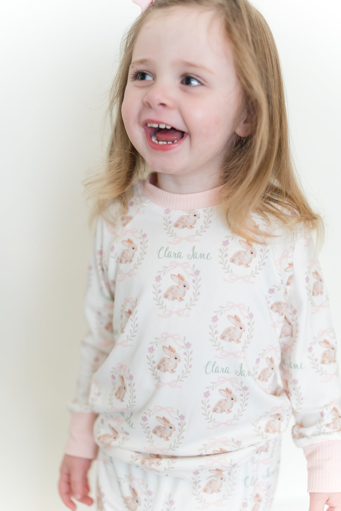 Personalized Easter Pajamas – Custom Name Kids Sleepwear With Easter Bunnies