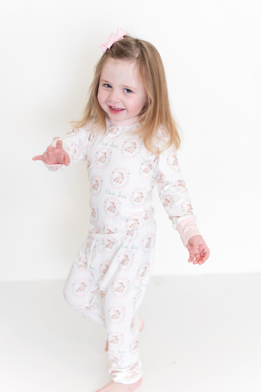 Personalized Easter Pajamas – Custom Name Kids Sleepwear With Easter Bunnies