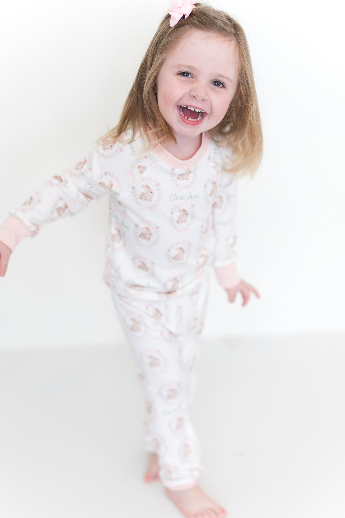Personalized Easter Pajamas – Custom Name Kids Sleepwear With Easter Bunnies