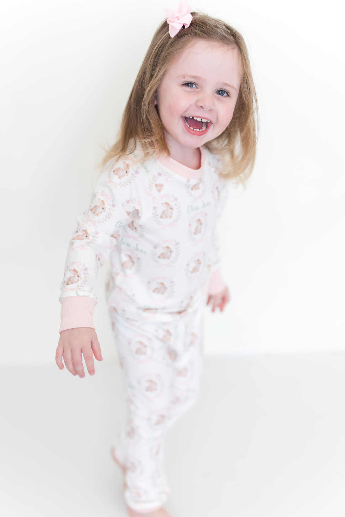 Personalized Easter Pajamas – Custom Name Kids Sleepwear With Easter Bunnies