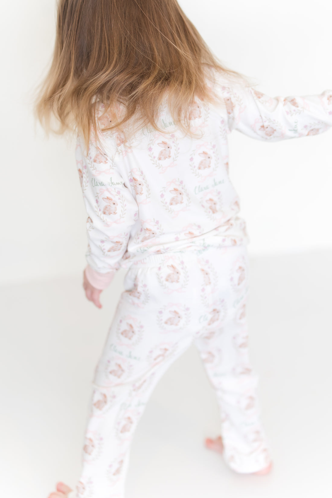 Personalized Easter Pajamas – Custom Name Kids Sleepwear With Easter Bunnies