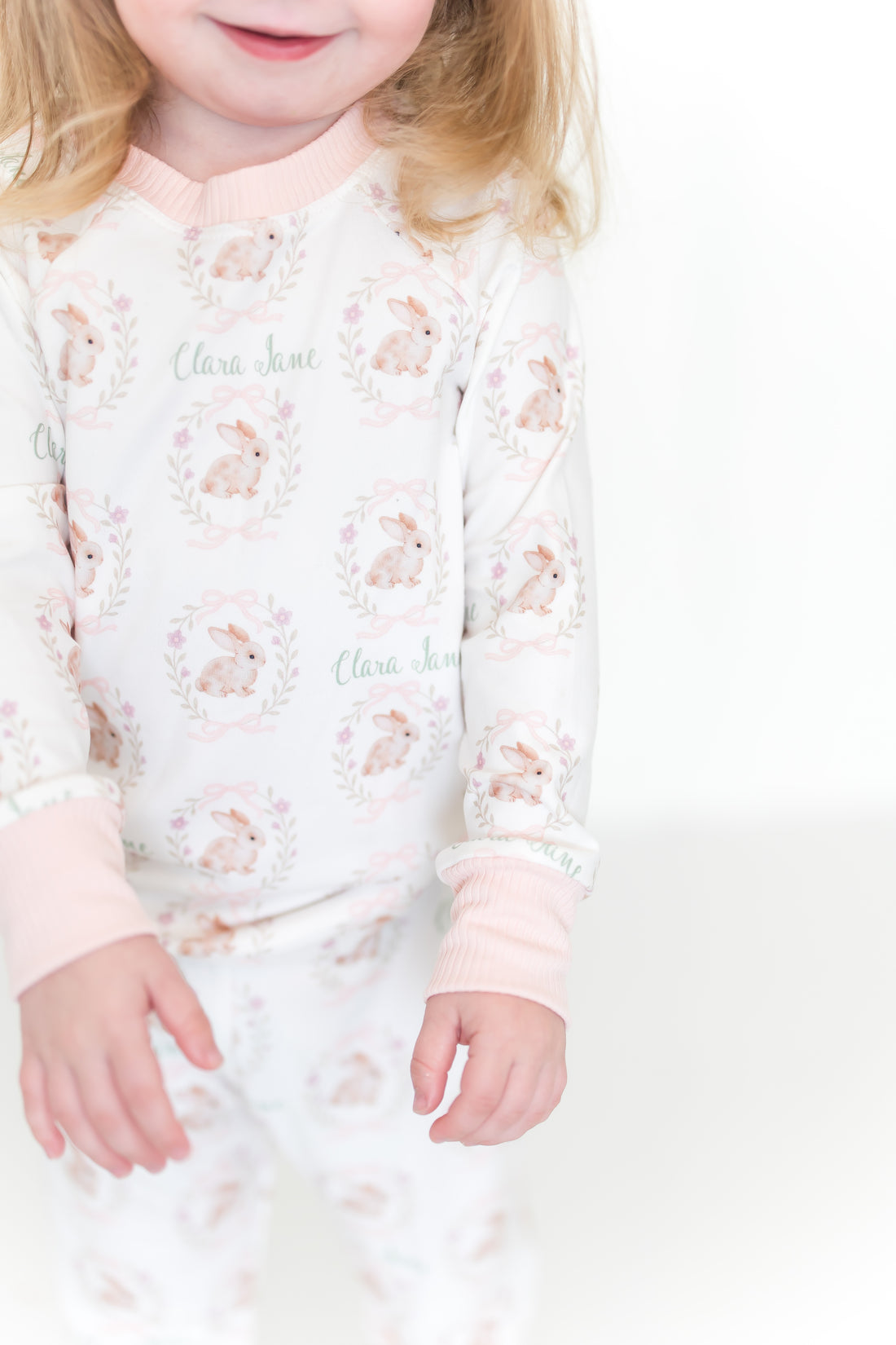 Personalized Easter Pajamas – Custom Name Kids Sleepwear With Easter Bunnies
