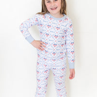 Best Patriotic Girl Gift | Personalized Grandmillennial American Flag Pajamas for Girls