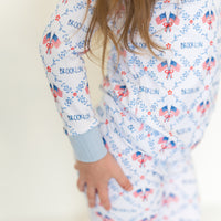 Best Patriotic Girl Gift | Personalized Grandmillennial American Flag Pajamas for Girls