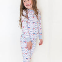 Best Patriotic Girl Gift | Personalized Grandmillennial American Flag Pajamas for Girls