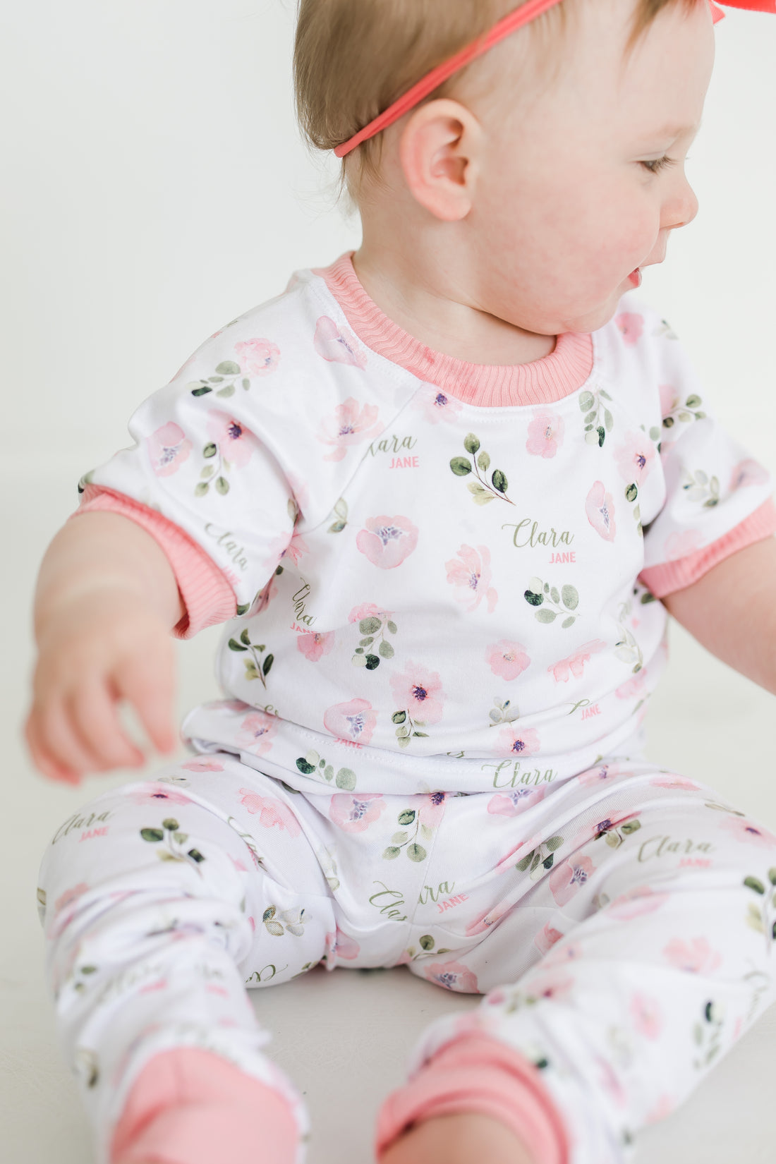 Abigail Floral Pajamas - Short or Long Sleeve (3 months to kids 14)