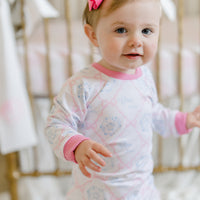 Pink Heirloom Bows Pajamas for Girls (3 months to kids 14)