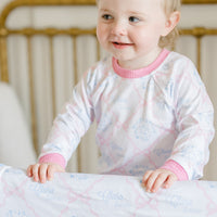 Pink Heirloom Bows Pajamas for Girls (3 months to kids 14)