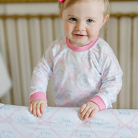 Pink Heirloom Bows Pajamas for Girls (3 months to kids 14)