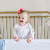 Pink Heirloom Bows Pajamas for Girls (3 months to kids 14)