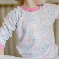 Pink Heirloom Bows Pajamas for Girls (3 months to kids 14)