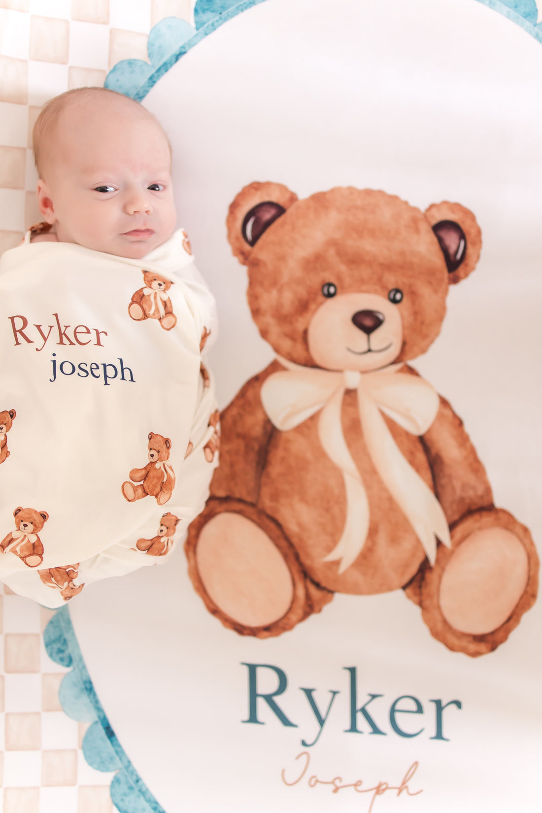 Vintage Teddy Bear Crib Sheet - Personalized Soft Knit Baby Bedding