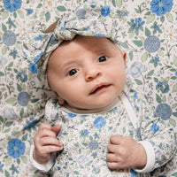 Blue Floral Baby Swaddle - Personalized Blanket