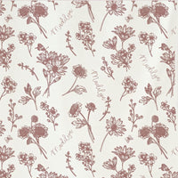 a repeating pattern of various floral and botanical illustrations, including flowers, leaves, and stems, arranged in a visually appealing and harmonious manner.
