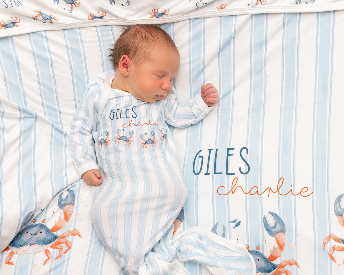 Crabby Cutie Baby Gown with Name