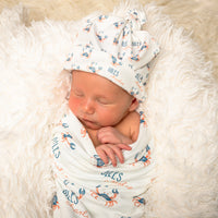 Crabby Cutie Swaddle Blanket with Name – 1 or 2 Layer