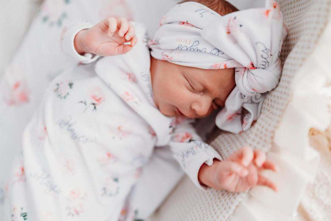 Pretty Peony Floral Knotted Baby Gown