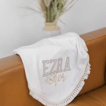 Ezra Embroidered Boho Blanket
