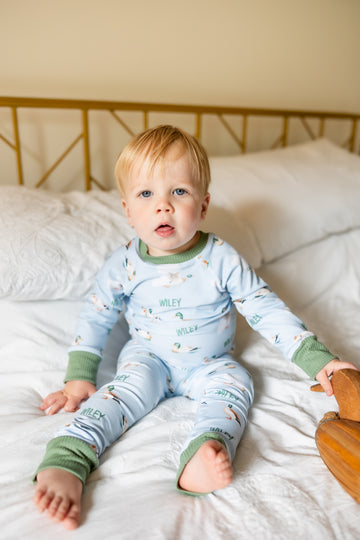 Personalized Mallard Duck Pajamas for Boys (3 months to kids 14)