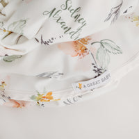 Keepsake Baby Blanket - Personalized Floral Baby Girl Blanket With Satin Trim
