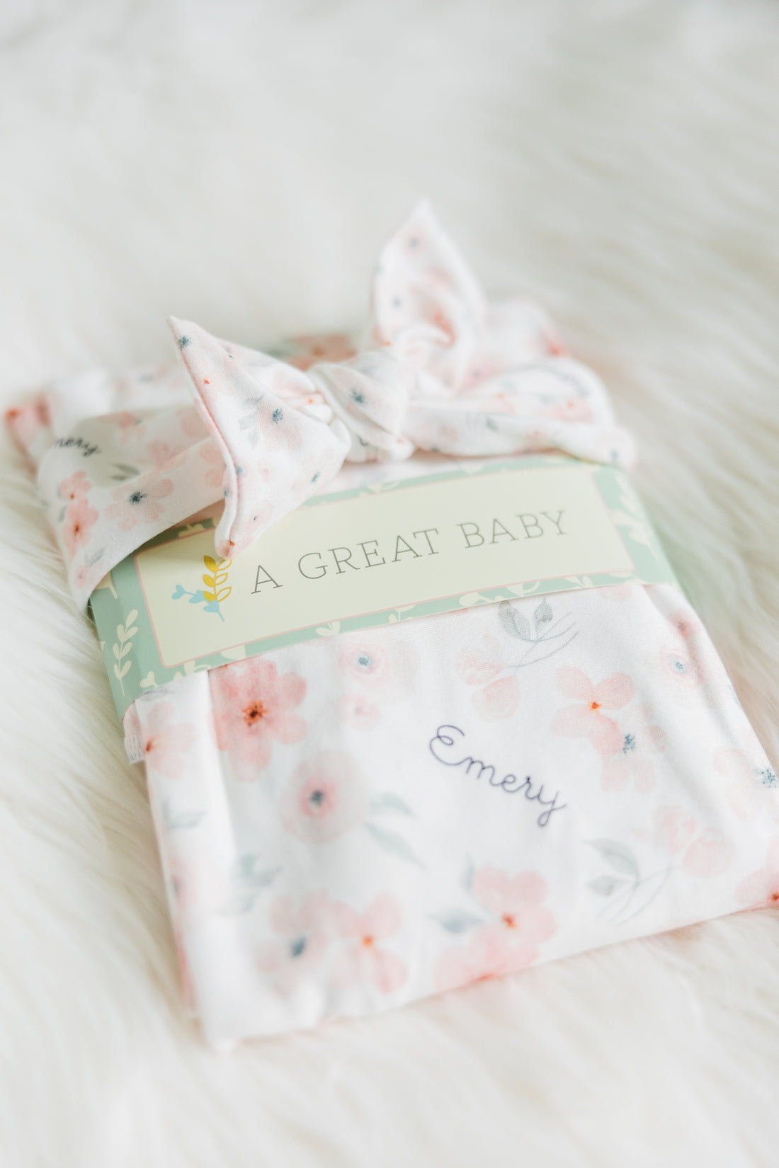 Peach Blossom Floral Personalized Baby Girl Swaddle