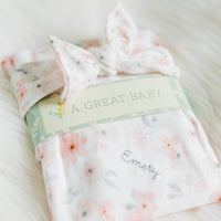 Peach Blossom Floral Personalized Baby Girl Swaddle