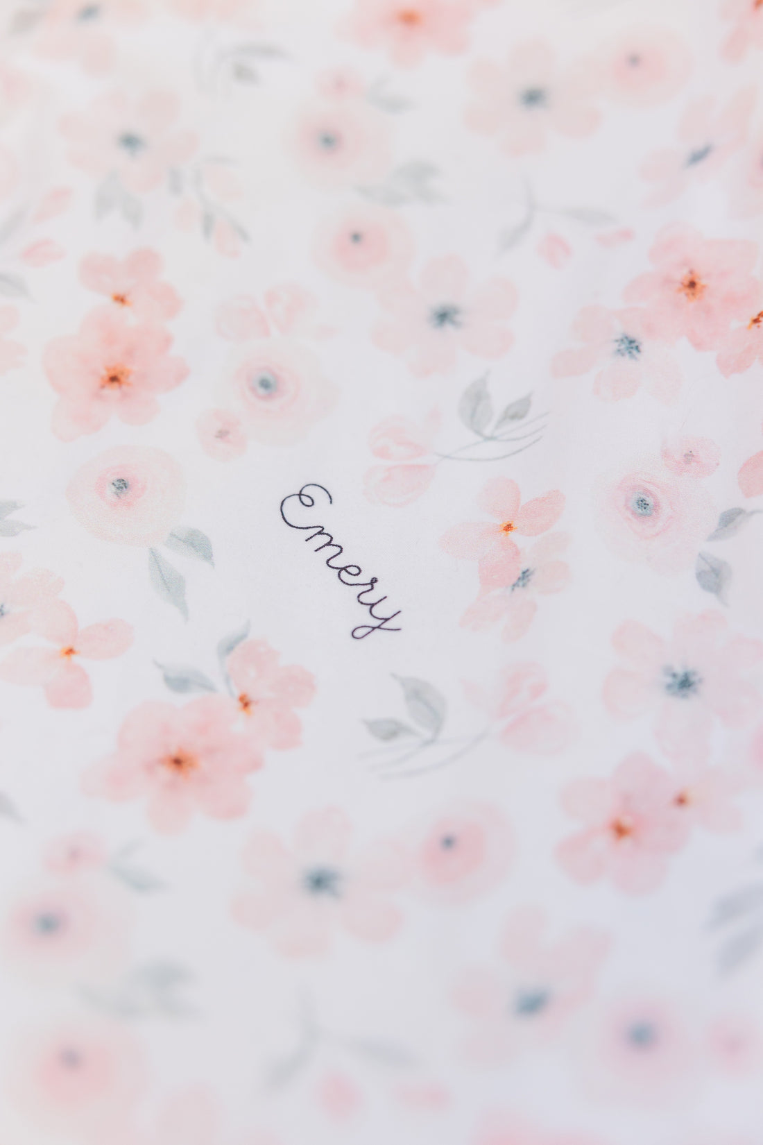 Peach Blossom Floral Personalized Baby Girl Swaddle