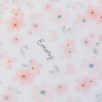 Peach Blossom Floral Personalized Baby Girl Swaddle