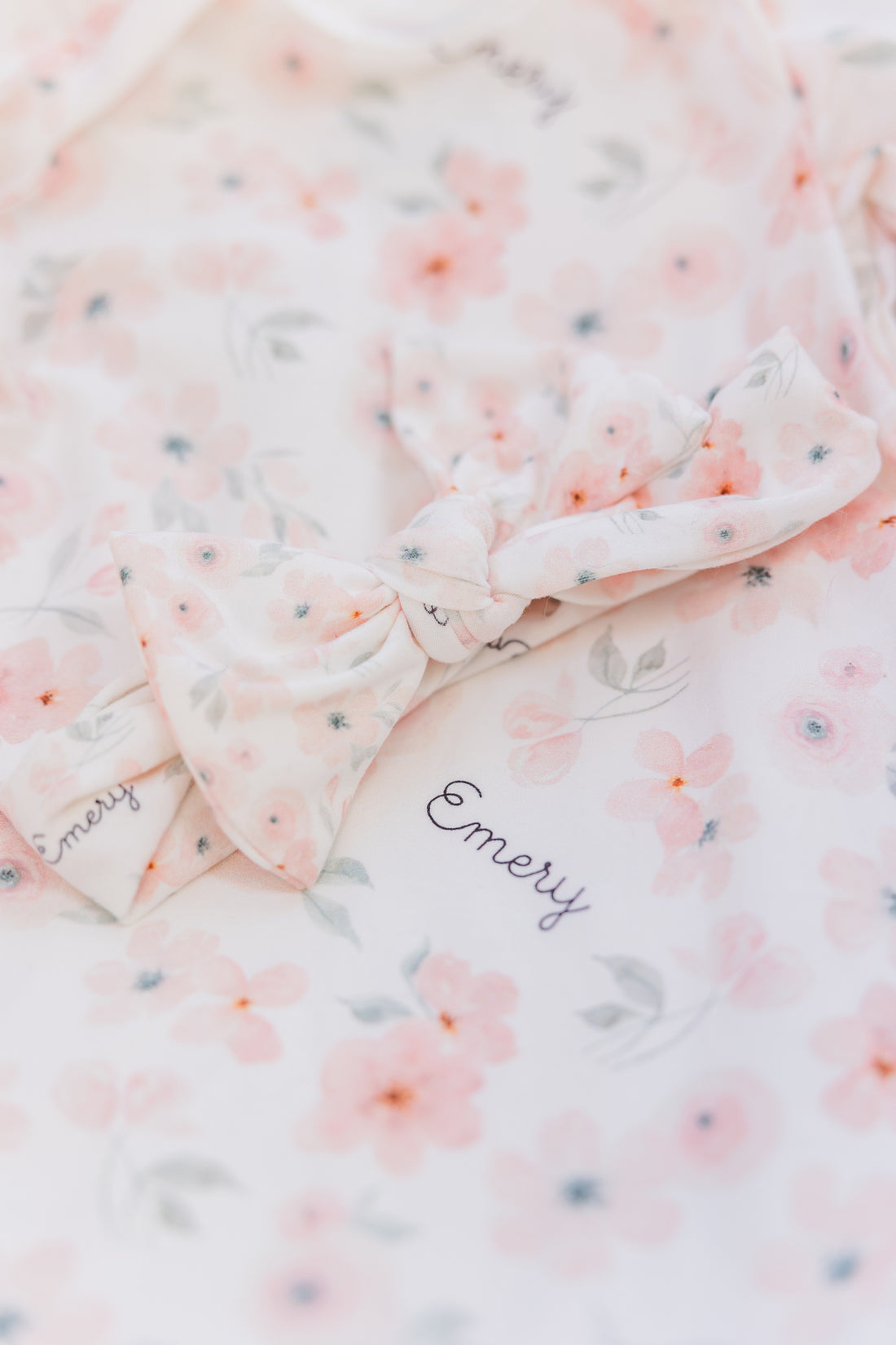 Peach Blossom Floral Personalized Baby Girl Swaddle