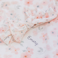 Peach Blossom Floral Personalized Baby Girl Swaddle