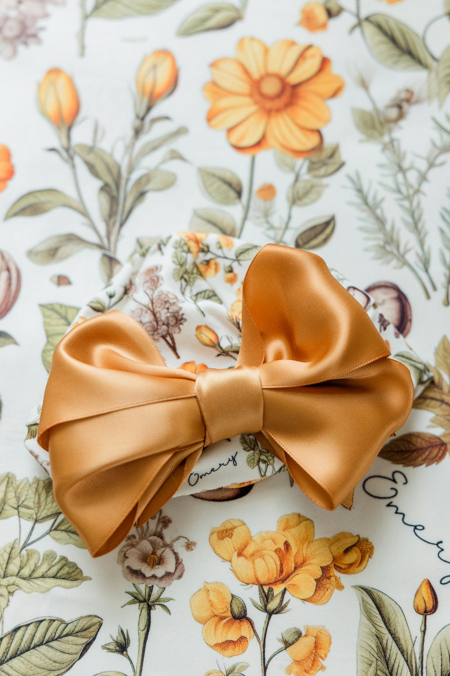 Round Hat With Satin Bow For Newborn