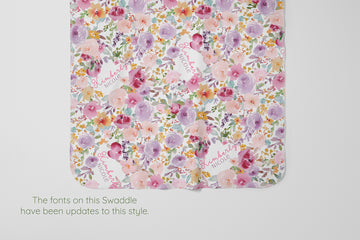 Amelia's Pink Floral Stretchy Swaddle