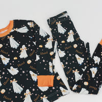 Halloween Pajamas Girls - Personalized Pumpkin Print PJs With Pink Bows (Copy)