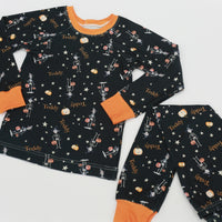 Halloween Pajamas Girls - Personalized Pumpkin Print PJs With Pink Bows (Copy)