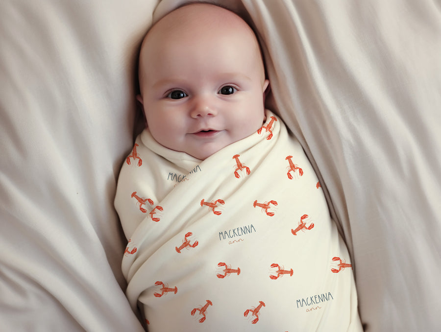 Little Lobsta Personalized Baby Swaddle