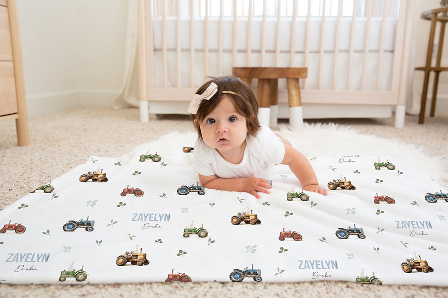 Tractor Days Baby Deluxe Blanket