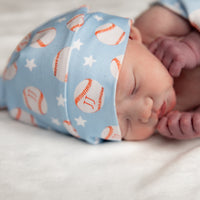 Little Slugger Stretchy Swaddle - Personalized Baby Boy Baseball Blanket