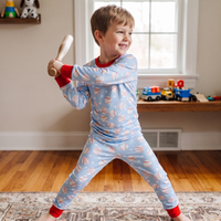 Personalized Baseball Pajamas – Soft Stretch Fabric Kids Sleepwear by AGreatBaby