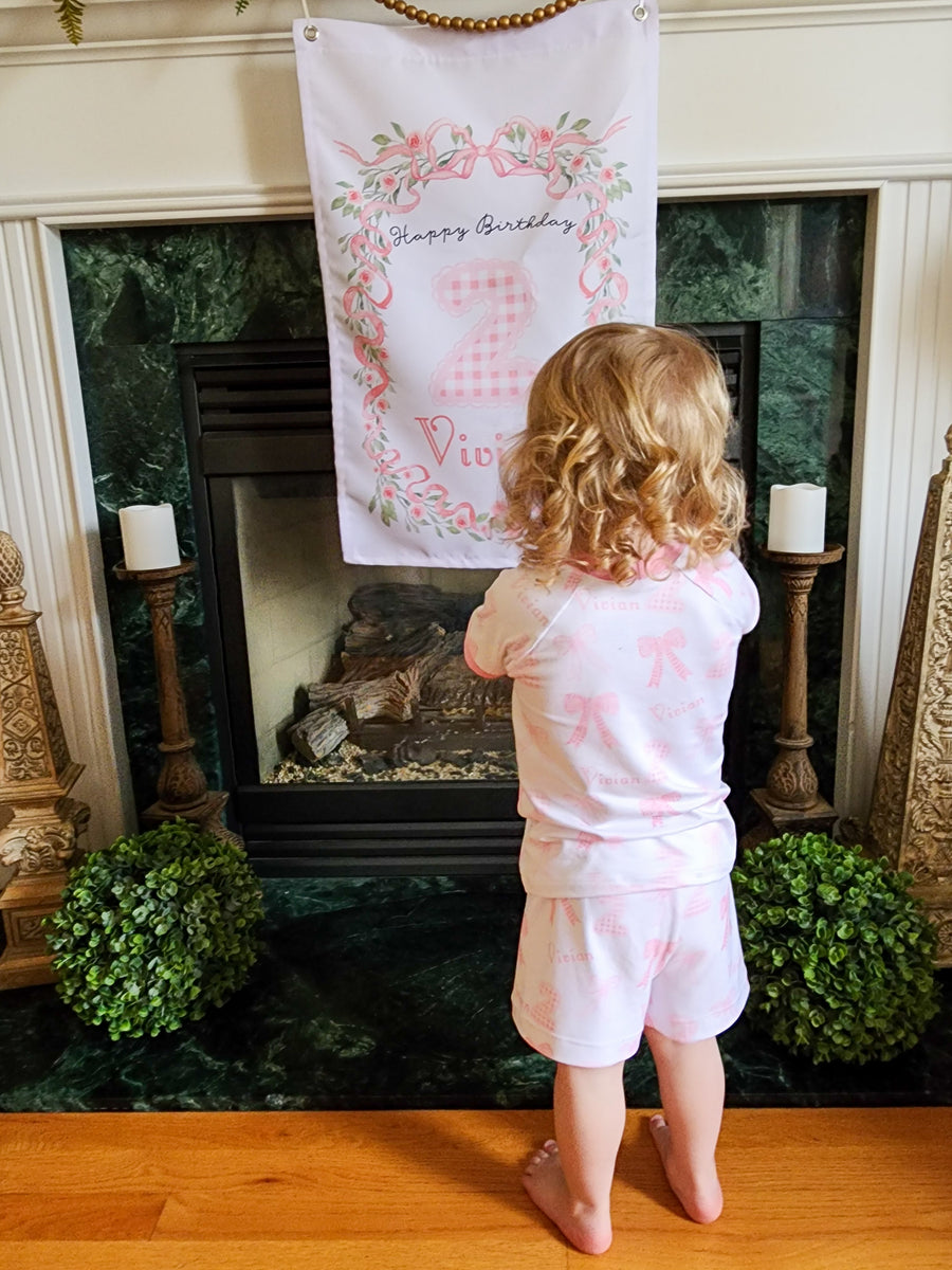 Heirloom Pink Birthday Girl Pajamas - Short or Long Sleeve (3 months to kids 14)