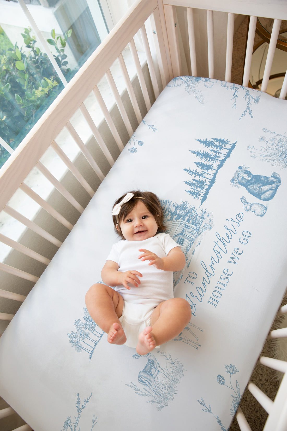 Cottage-Core Crib Sheet – Fitted Baby Sheet with Vintage Woodland Nursery Decor For Grandmother's House