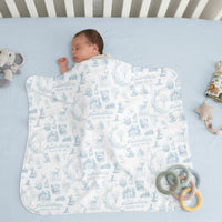 To Grandmother’s House We Go Personalized Keepsake Baby Blanket, Satin Bound Woodland Blankie for Grandbabies