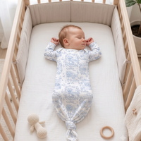 Childhood Memories Toile Baby Gown In Pink Or Blue