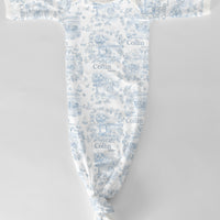 Childhood Memories Toile Baby Gown In Pink Or Blue