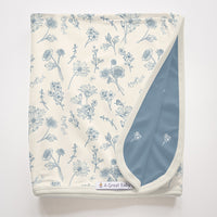 Colleen Floral Blue Stretchy Swaddle