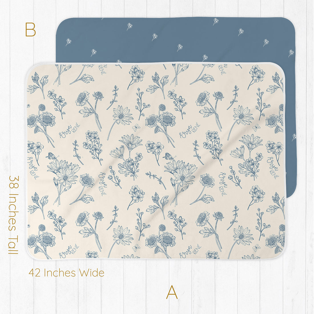Colleen Floral Blue Stretchy Swaddle