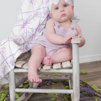 Purple Trellis and Hydrangea Keepsake Baby Blanket